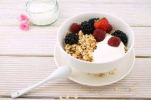 Granola and berries