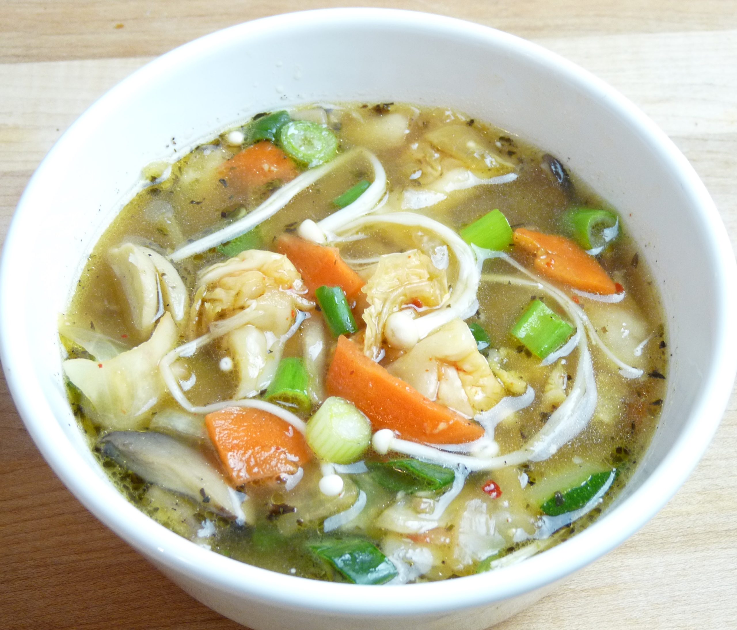 Mushroom kimchi soup